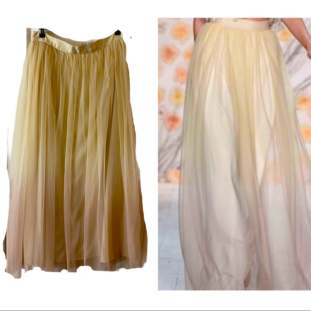 LC Lauren Conrad Maxi Flowy Tulle Ombré Skirt